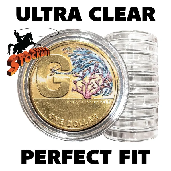 Stockade: Premium One Dollar 25mm Coin Capsules 10pk - Made for Australian Coins