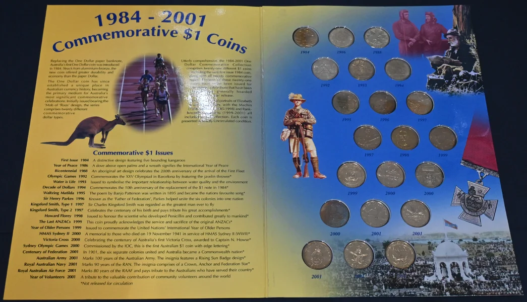 1984-2001 Sherwood RAM $1 Commemorative Coin Collection Folder