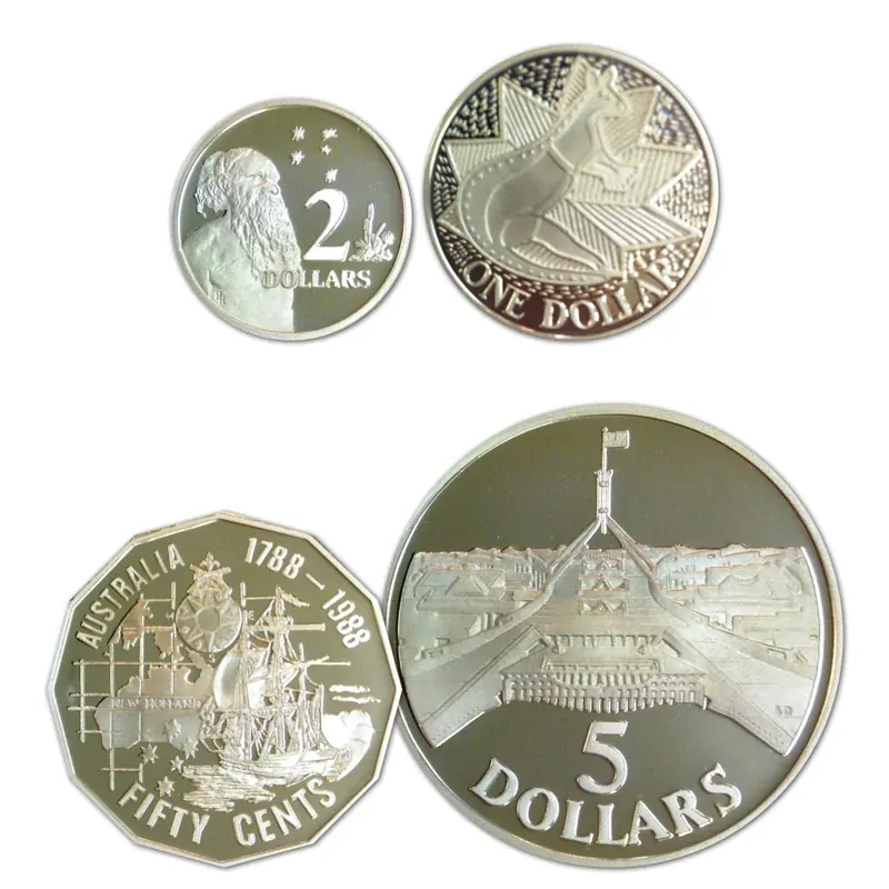 1988 Masterpieces in Silver - Bicentennial Silver 4 Coin Set
