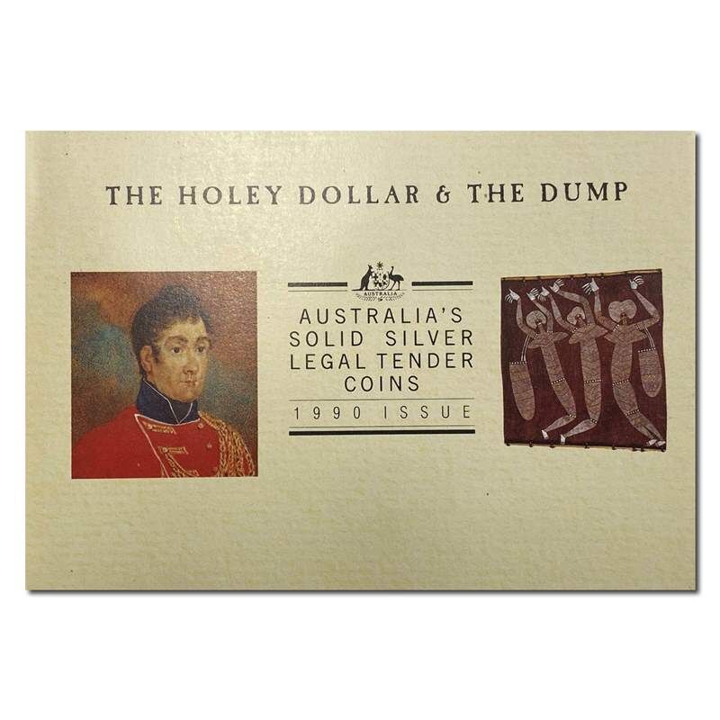 1990 1oz & 1/4oz Holey Dollar and Dump - Silver 2 Coin Set