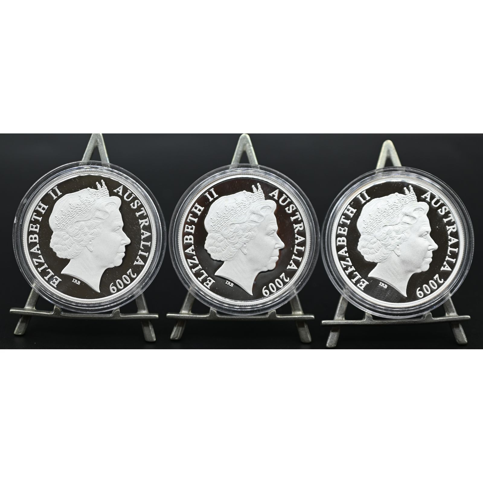 2009 1oz Kangaroo Series Silver Proof Three-Coin Set Great Australian Artists in Colour