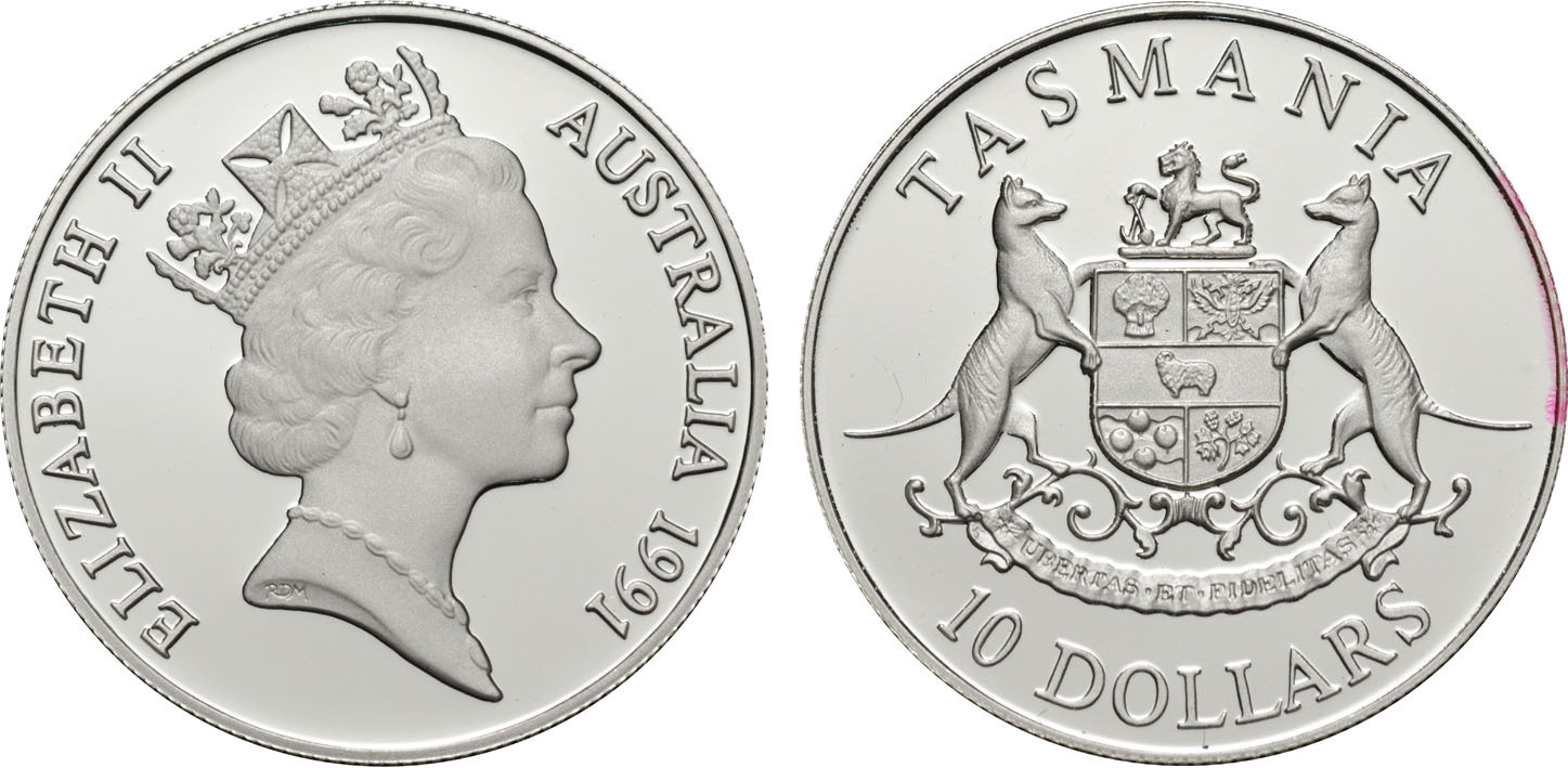 1991 $10 Tasmania Silver State Series