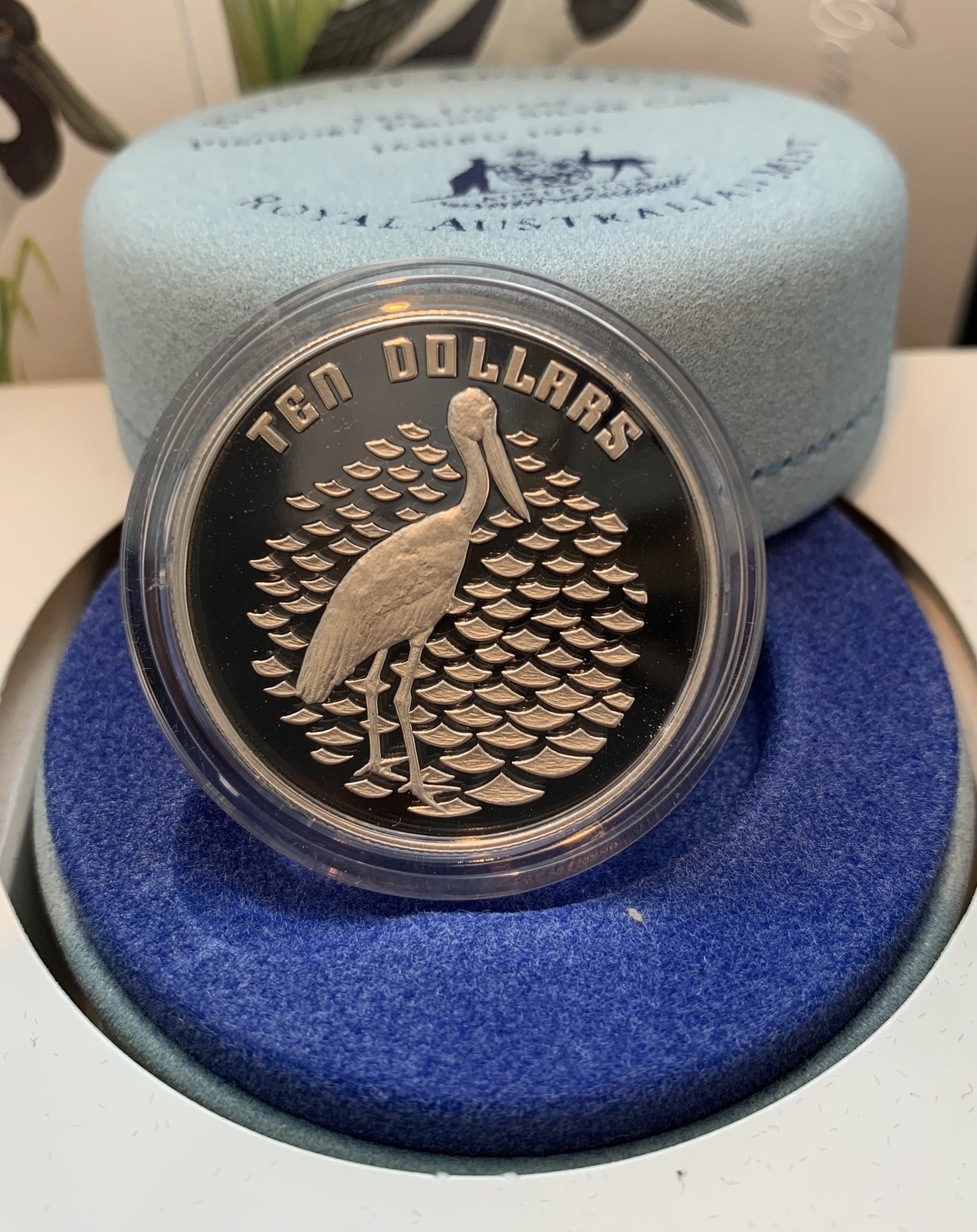 1991 $10 Birds of Australia Piedfort Proof - Jabiru