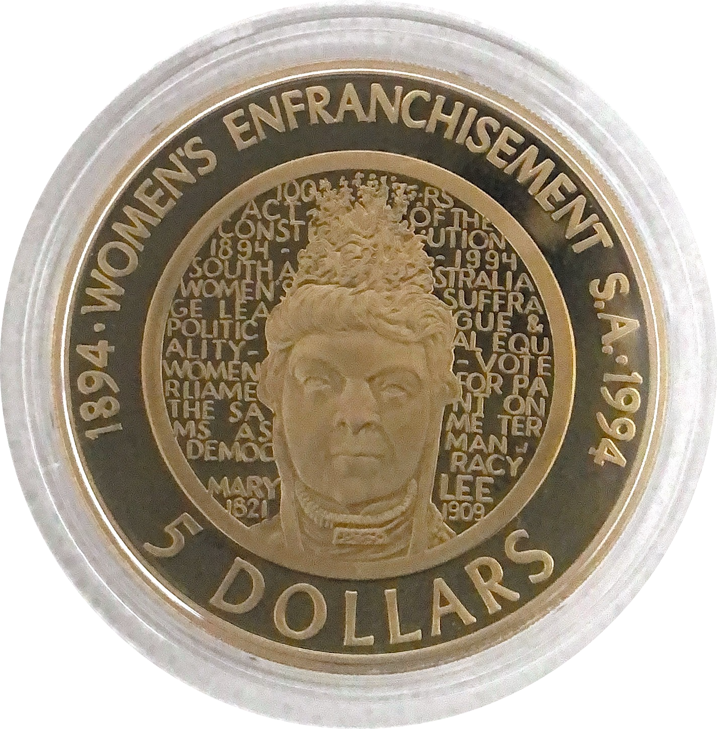 1994 $5 Proof Commemorating 100 Years of the Enfranchisement of Women in South Australia