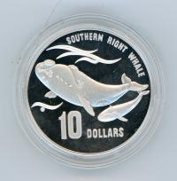 1996 $10 Southern Right Whale - Endangered Species Piedfort Coin