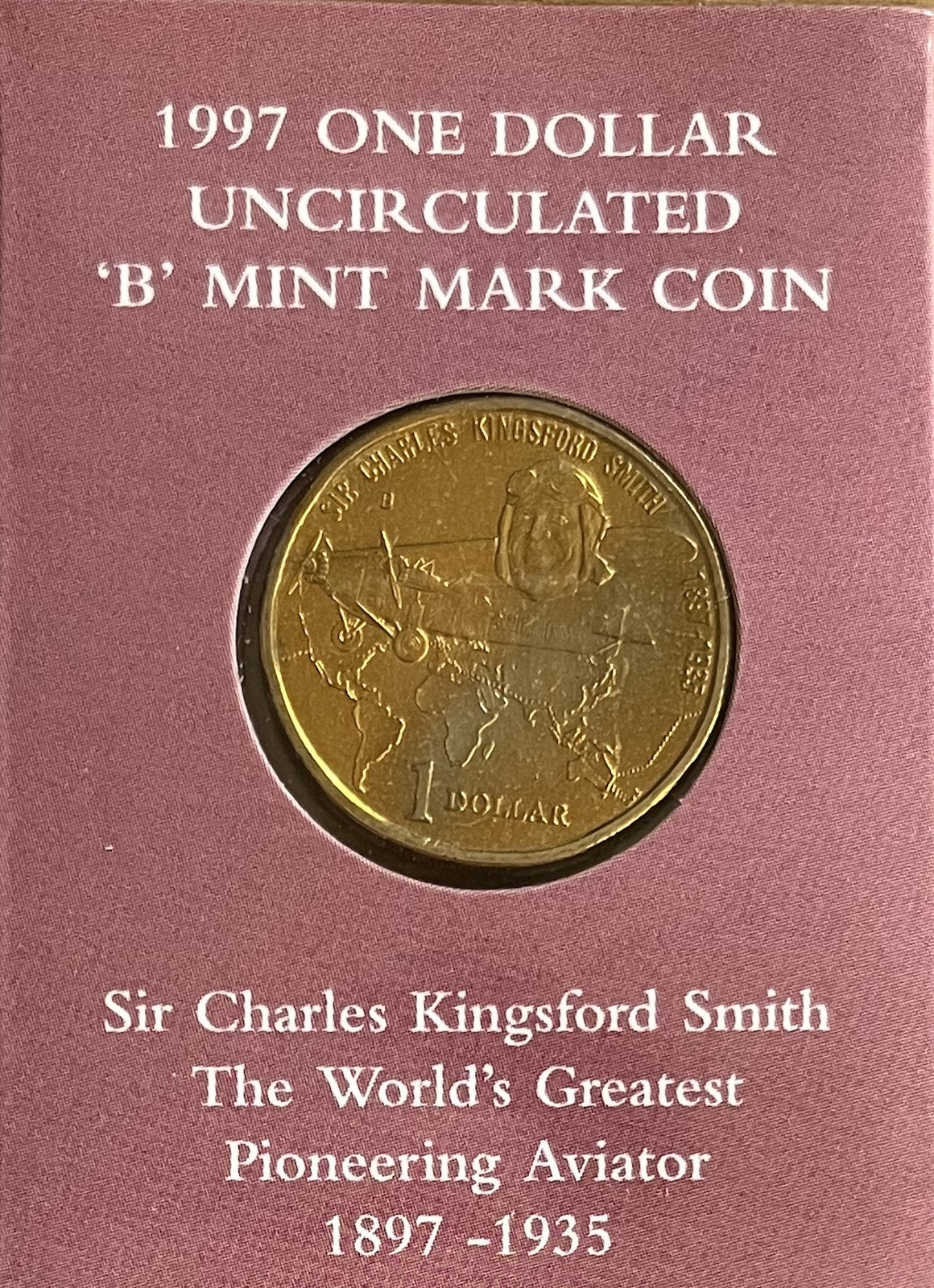 1997 $1 Sir Charles Kingsford Smith Mintmark