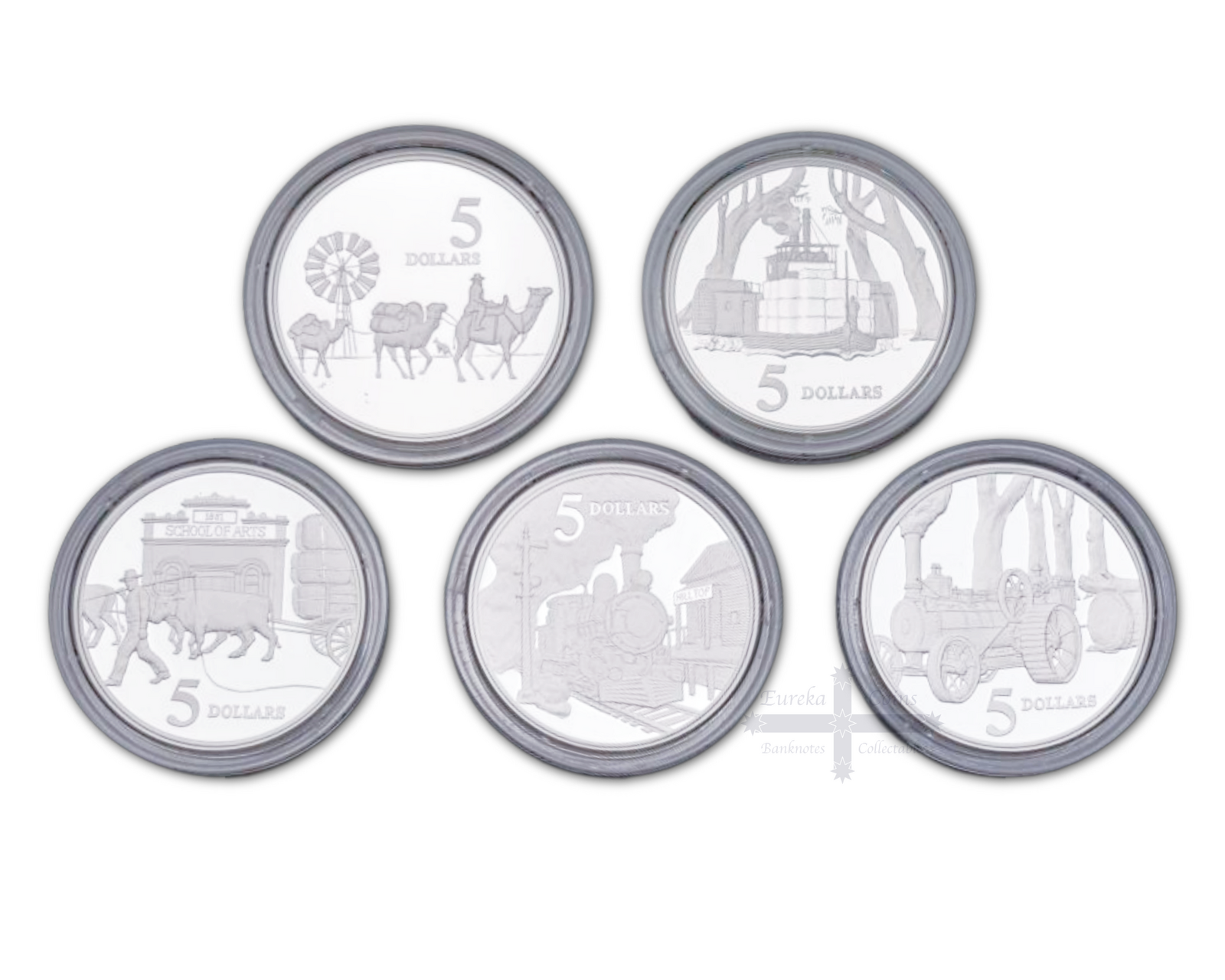 1997 Masterpieces in Silver - Opening of the Continent 5 Coin Set