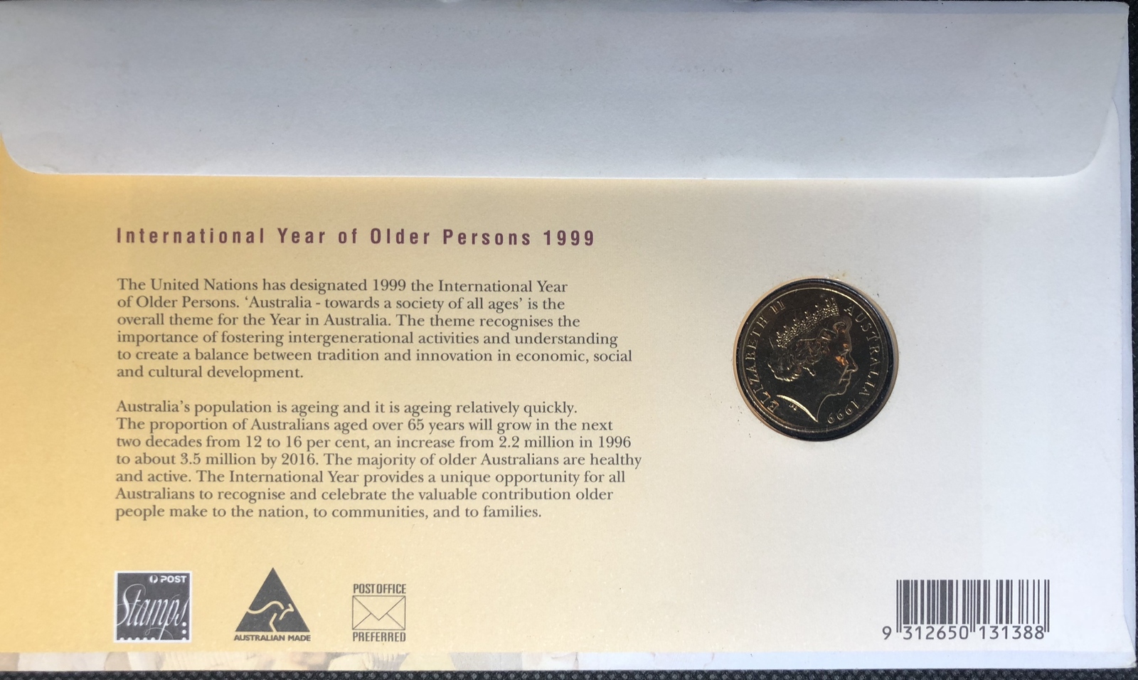 1999 $1 International Year of Older Persons PNC