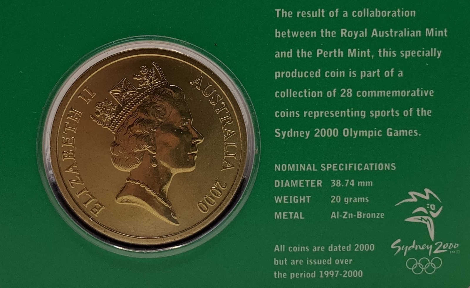 2000 $5 Sydney Olympic Gold Coin - Cycling