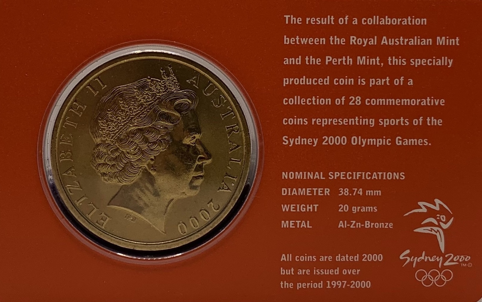 2000 $5 Sydney Olympic Gold Coin - Equestrian