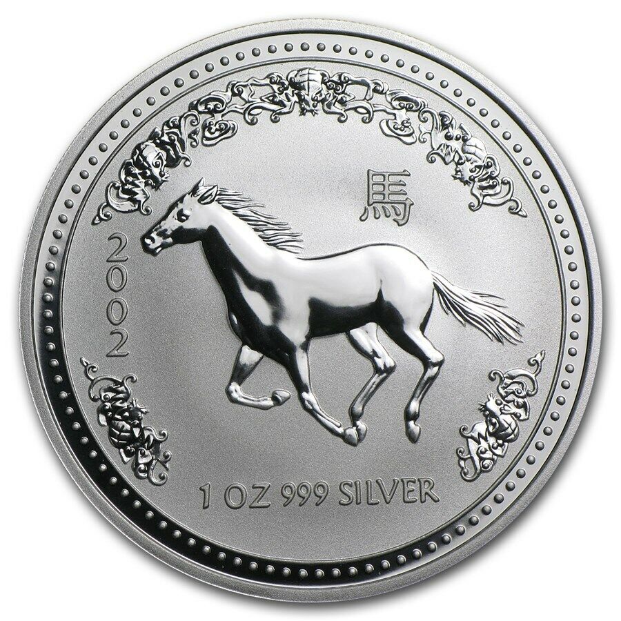 2002 1oz Year of the Horse Silver Proof Coin