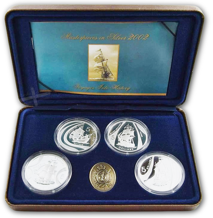 2002 Masterpieces in Silver - Voyages Into History 4 Coin Set