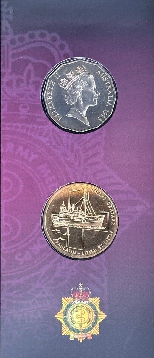2003 50c & Token - Royal Australian Army Medical Corps Carded