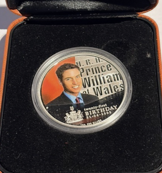 2003 1oz Silver - HRH Prince William of Wales coloured coin 