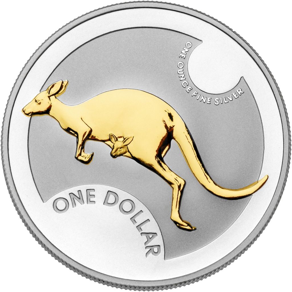 2006 1oz Kangaroo Selectively Gold Plated Silver Proof