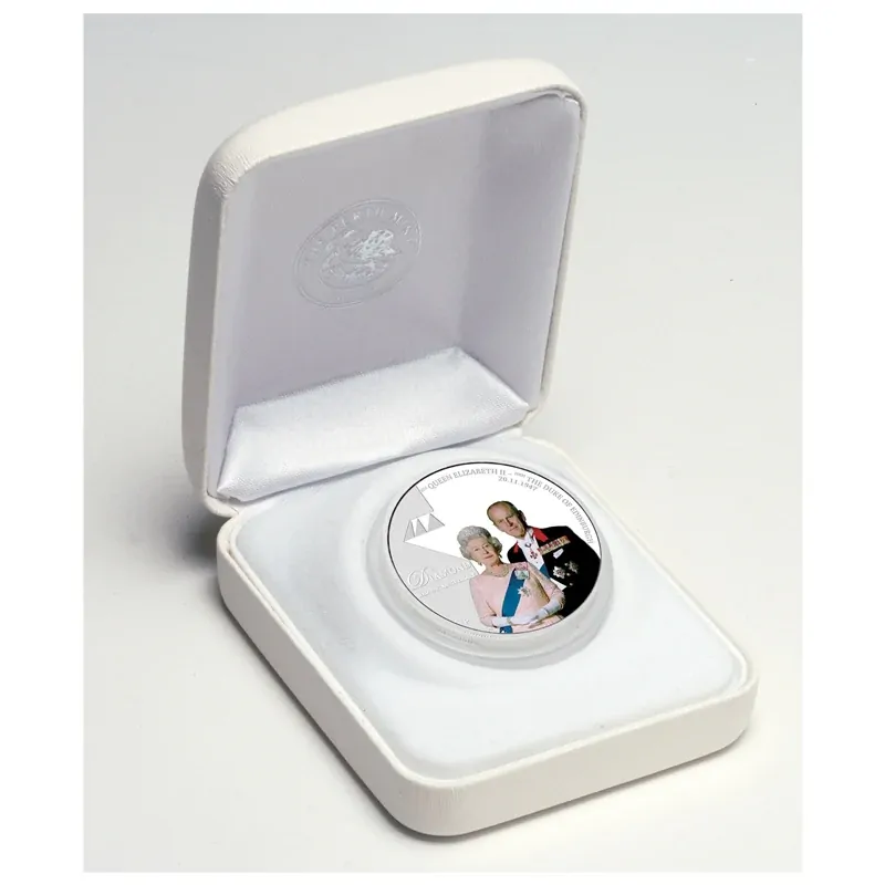 2007 Perth Mint Diamond Wedding Anniversary 1oz Silver Proof Coin – Queen Elizabeth II & Duke