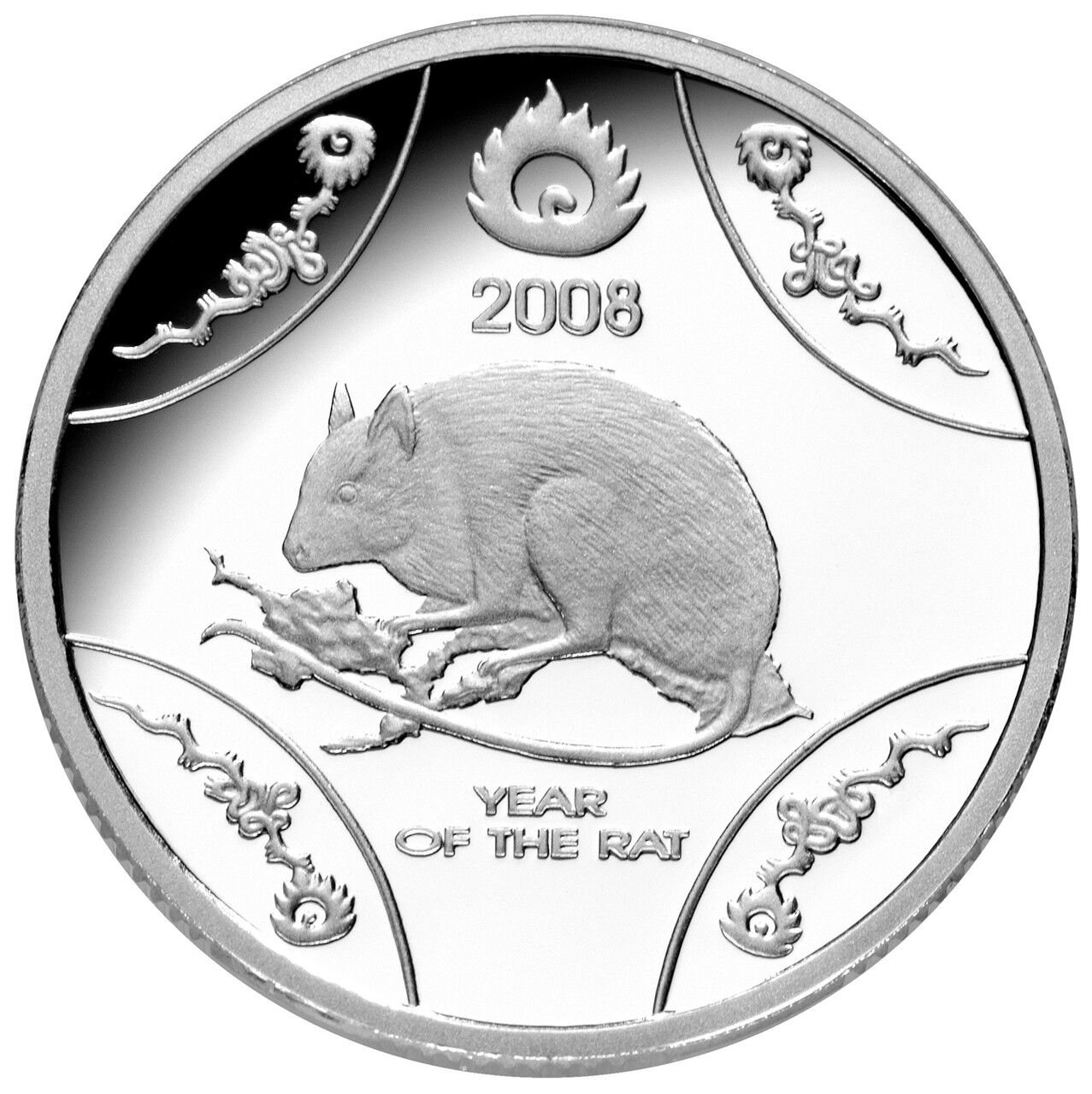2008 $1 Year of the Rat Silver Proof Coin