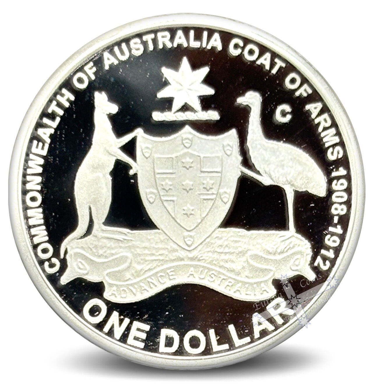 2008 $1 100 Years of Australia's Original Coat of Arms Silver Proof