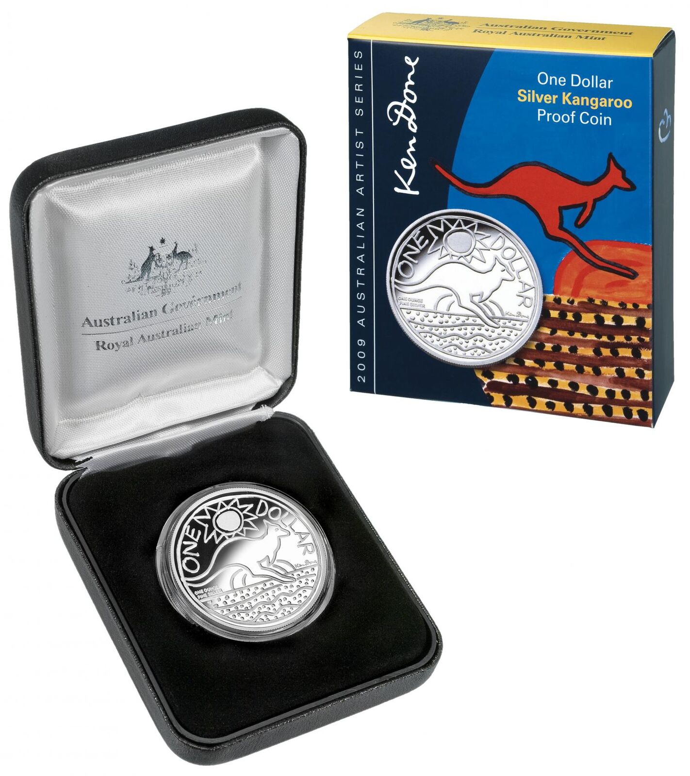 2009 1oz Silver - Ken Done Kangaroo Silver Proof Coin