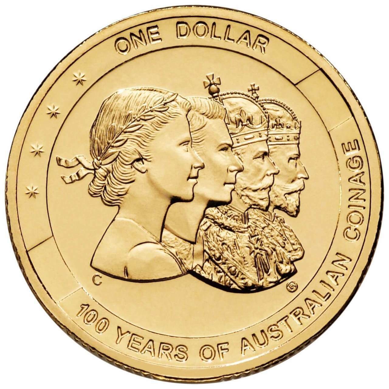 2010 - 100 years of Australian Coinage 4 X Mintmark set One Dollar