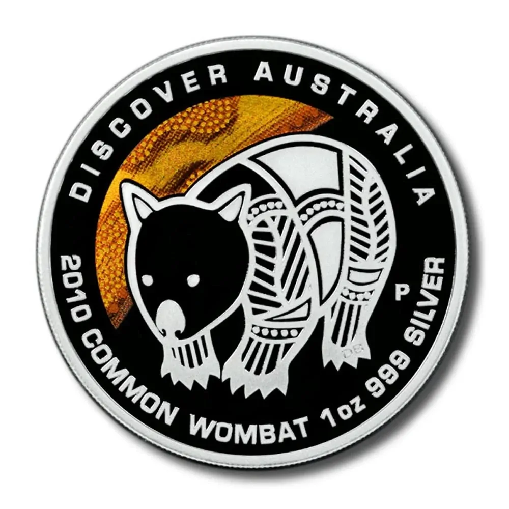 Discover Australia The Dreaming Series Wombat $1 2010 Proof Silver