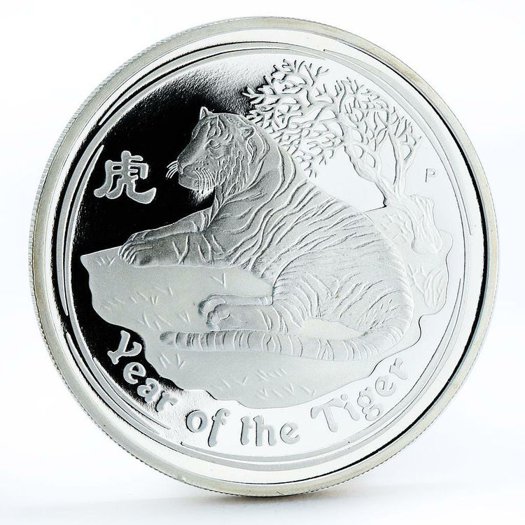 2010 1oz Australian Lunar Series II - Year of the Tiger Silver Proof