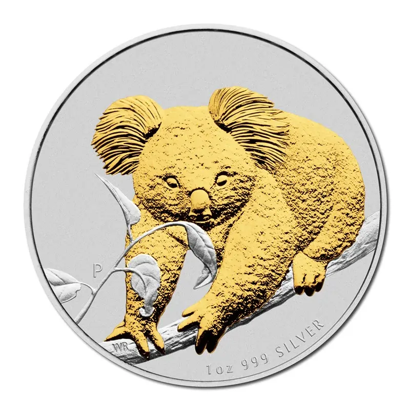 2010 1oz Koala Gilded Silver Coin