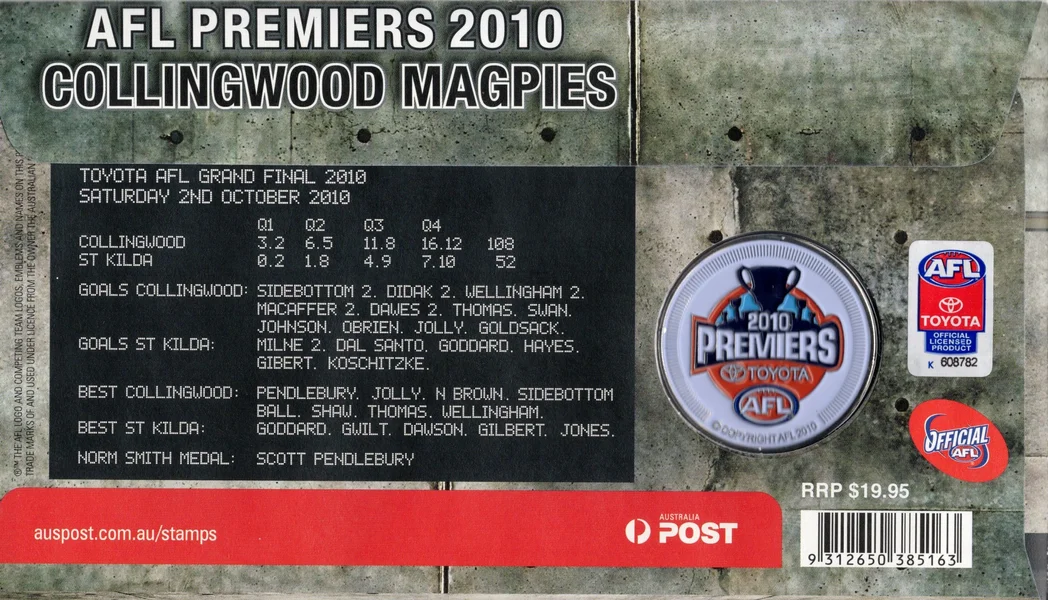 2010 Medallion AFL Premiers Collingwood Magpies PMC