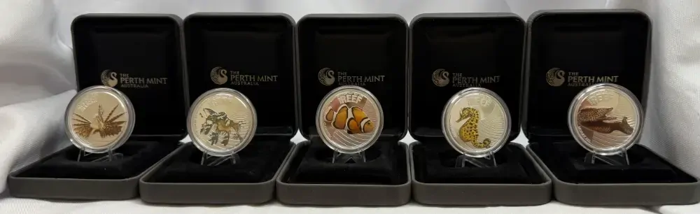 2009–2010 Silver Half Ounce Proof Five-Coin Set – The Reef Series I.