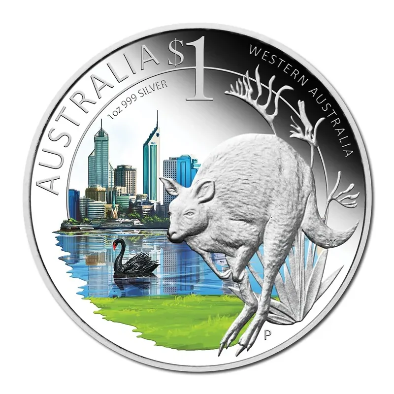 2011 Celebrate Australia Perth Kangaroo 1oz Silver Proof Dollar Coin