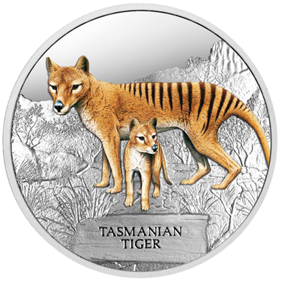 2012 1oz Tasmanian Tiger Silver Proof Coin