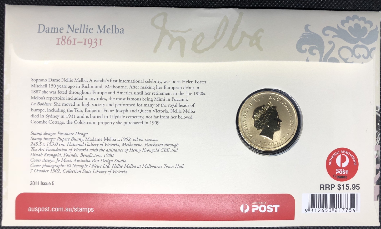 2011 $1 Dame Nellie Melba 1861 - 1931 PNC