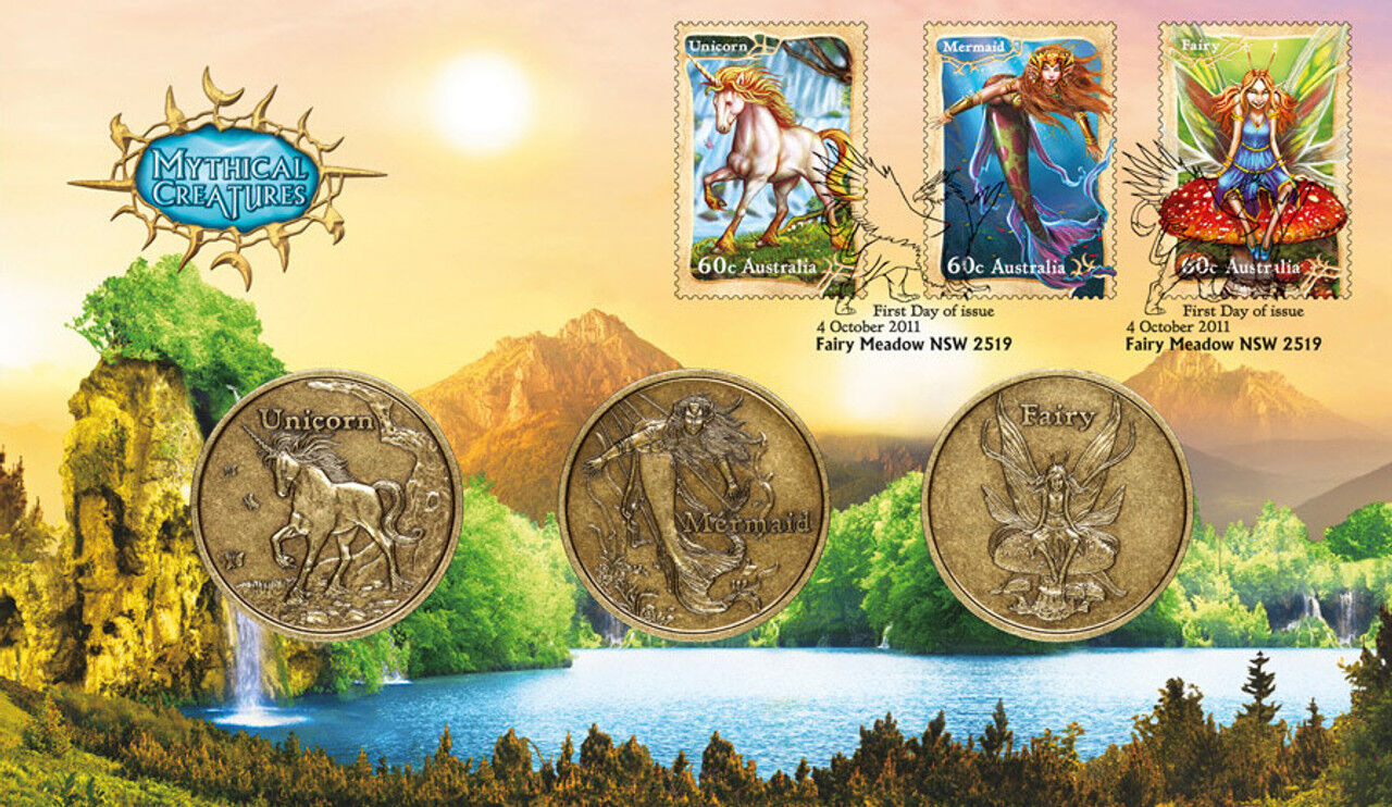 2011 Mythical Creatures Set of 2 Medallion PNCs