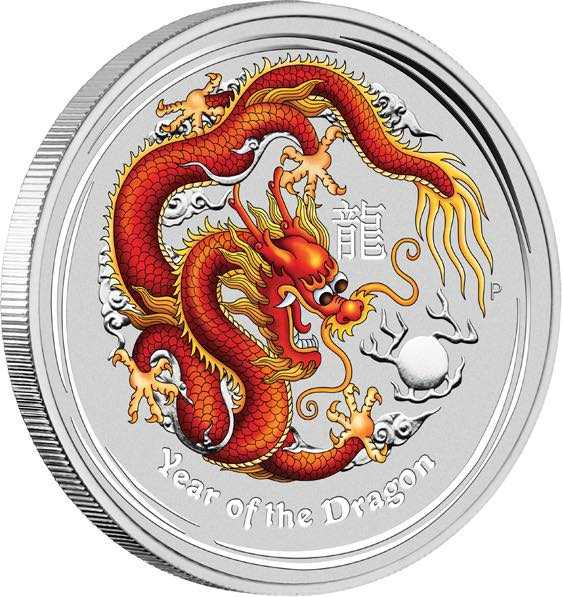 2012 1/2oz Australian Lunar Series II - Red Dragon Silver Proof