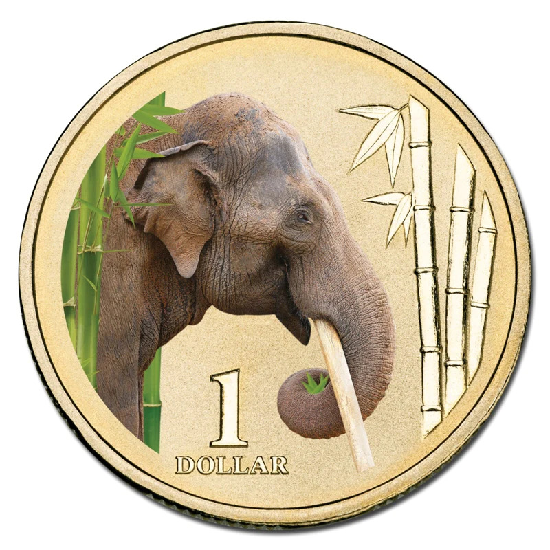 2012 $1 Animals of the Zoo - Asian Elephant
