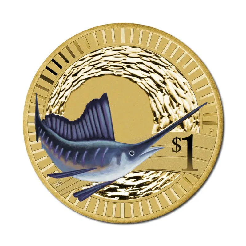 2012 $1 Young Collectors Animal Athletes - Swimming Carded Coin