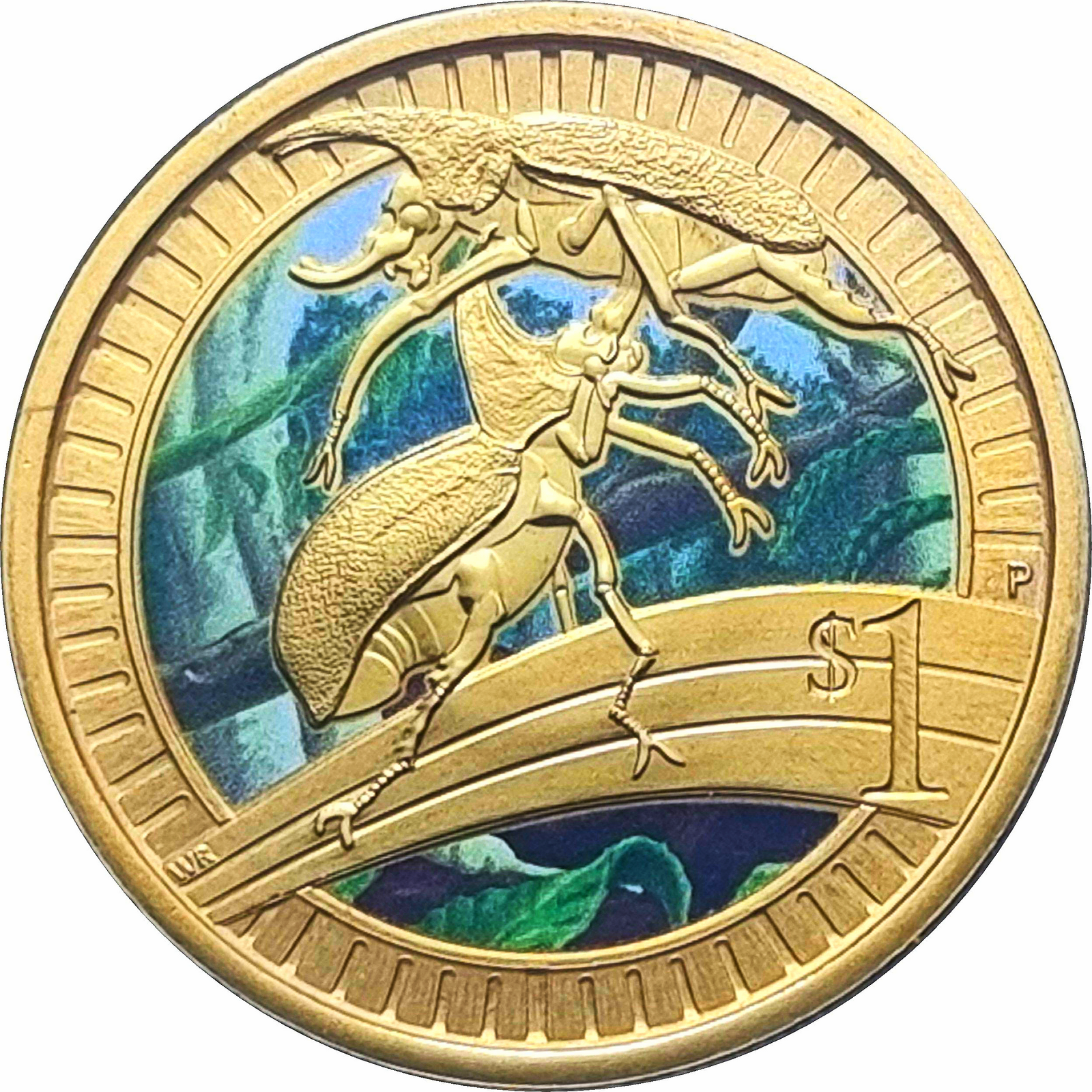 2012 $1 Young Collectors Animal Athletes - Weightlifting Carded Coin