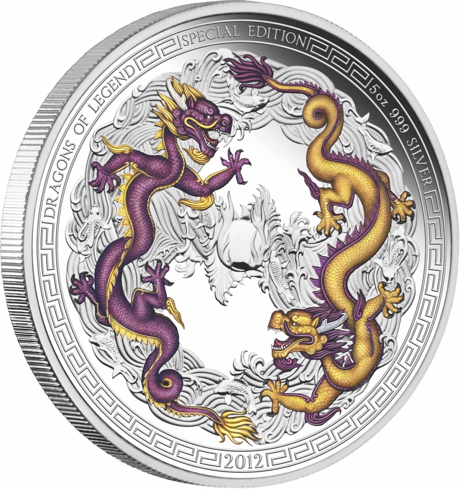 2012 5oz Year of the Dragon Silver Proof Coin