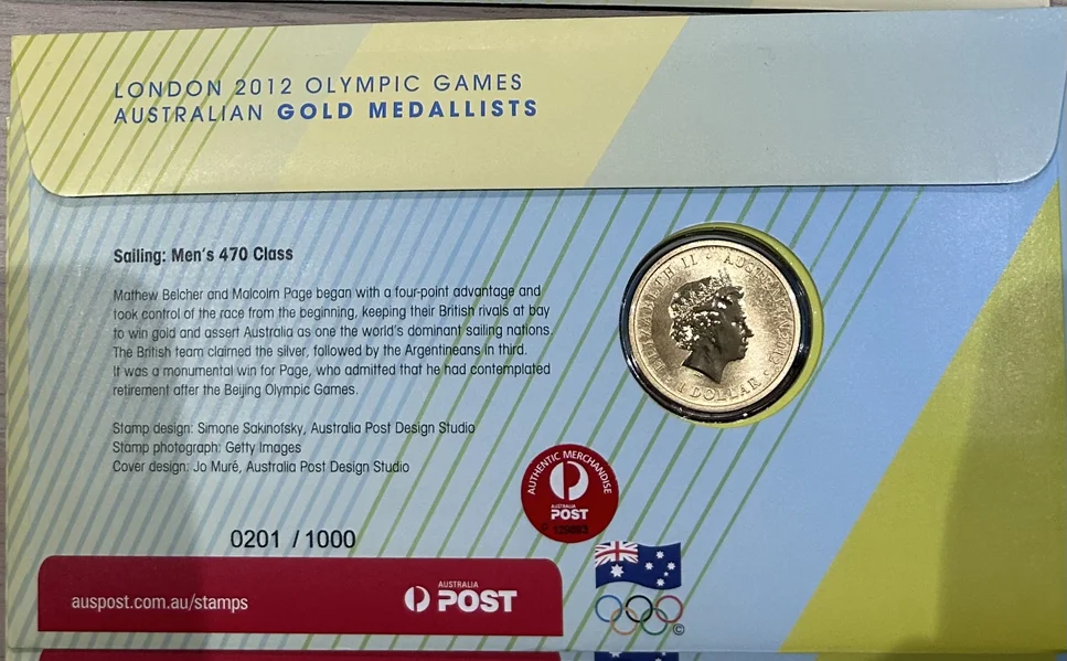 2012 $1 Australian Olympic Gold Medalists - Mens 470 Class PNC