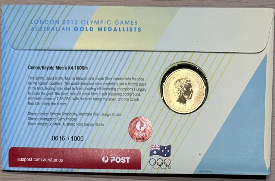 2012 $1 Australian Olympic Gold Medalists - Mens K4 PNC