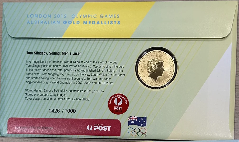 2012 $1 Australian Olympic Gold Medalists - Mens Laser PNC
