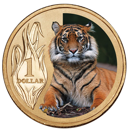 2012 $1 Australian Zoos - Sumatran Tiger PNC