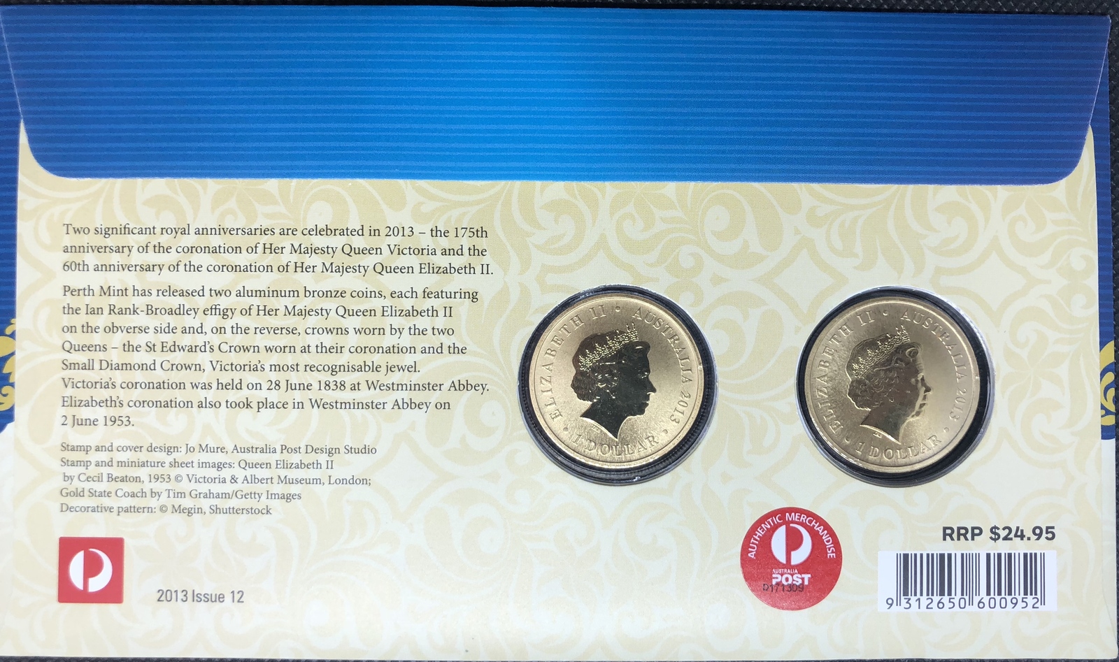 2013 $1 Celebrating the Queens' Coronation - Two Coin PNC 