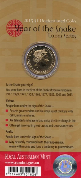 2012 $1 Year of the Dragon Carded