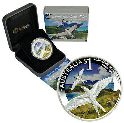 2012 $1 World Heritage Sites Lord Howe 1oz Silver Coloured Proof Coin