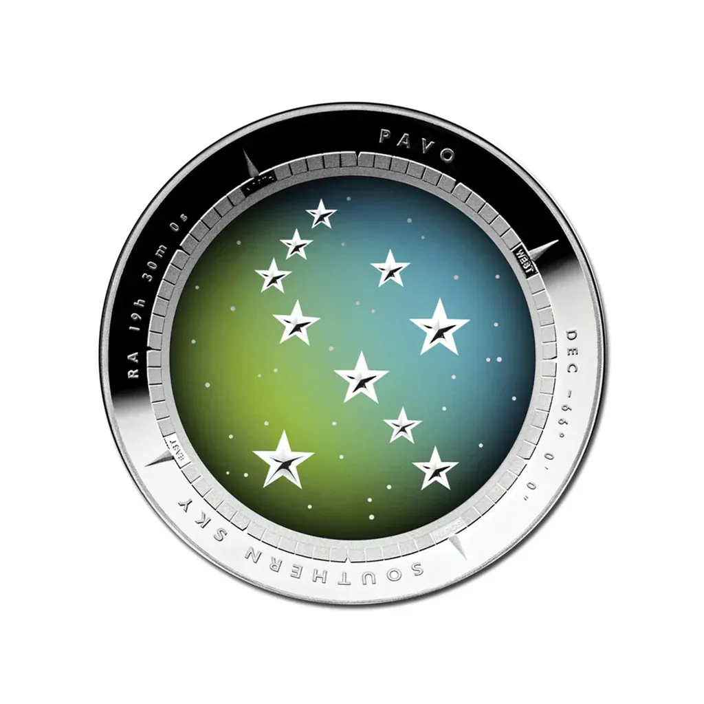 2013 $5 Pavo Colour Printed Silver Proof Domed Coin