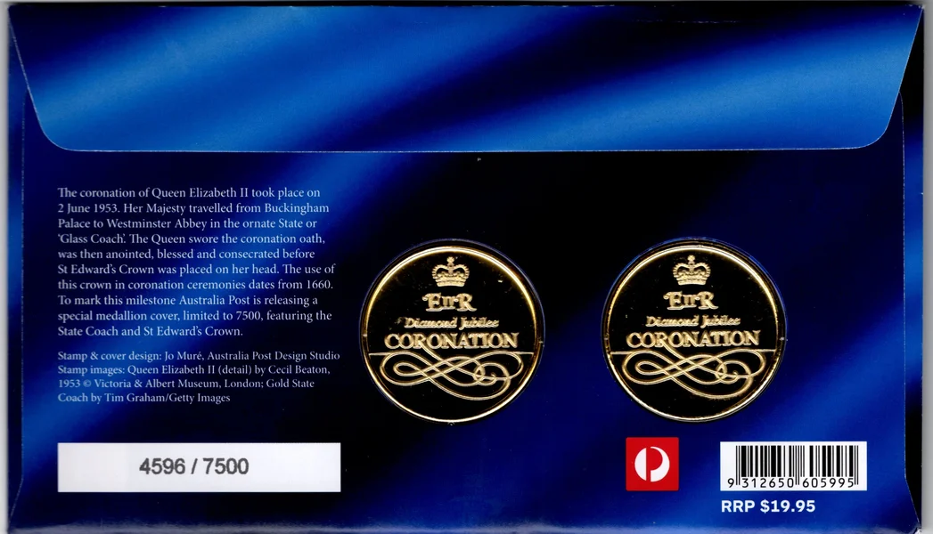 2013 Diamond Jubilee Coronation 2-Coin Medallion PMC