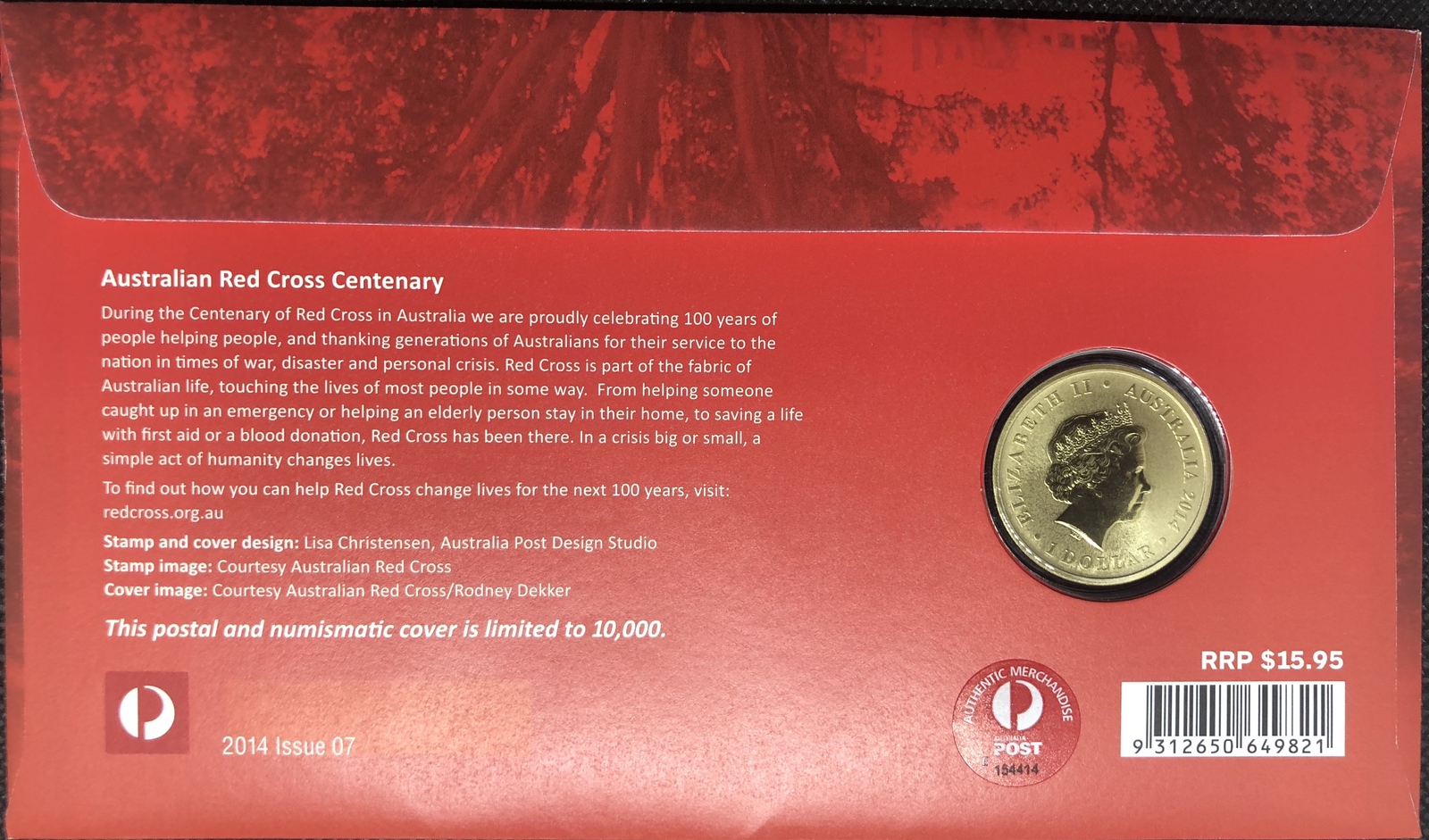 2014 $1 100th Anniversary of the Australian Red Cross PNC