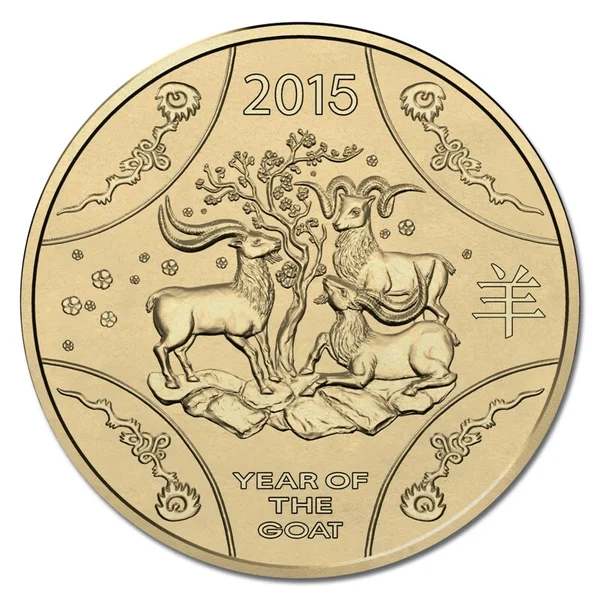 2015 $1 Lunar Series - Year of the Goat Carded Coin