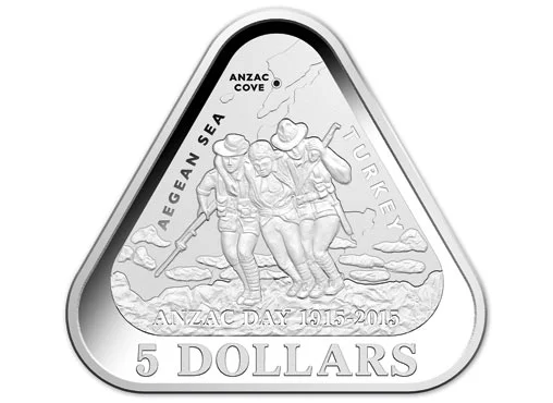 2015 Silver $5 ANZAC Centenary Silver Triangular Coin